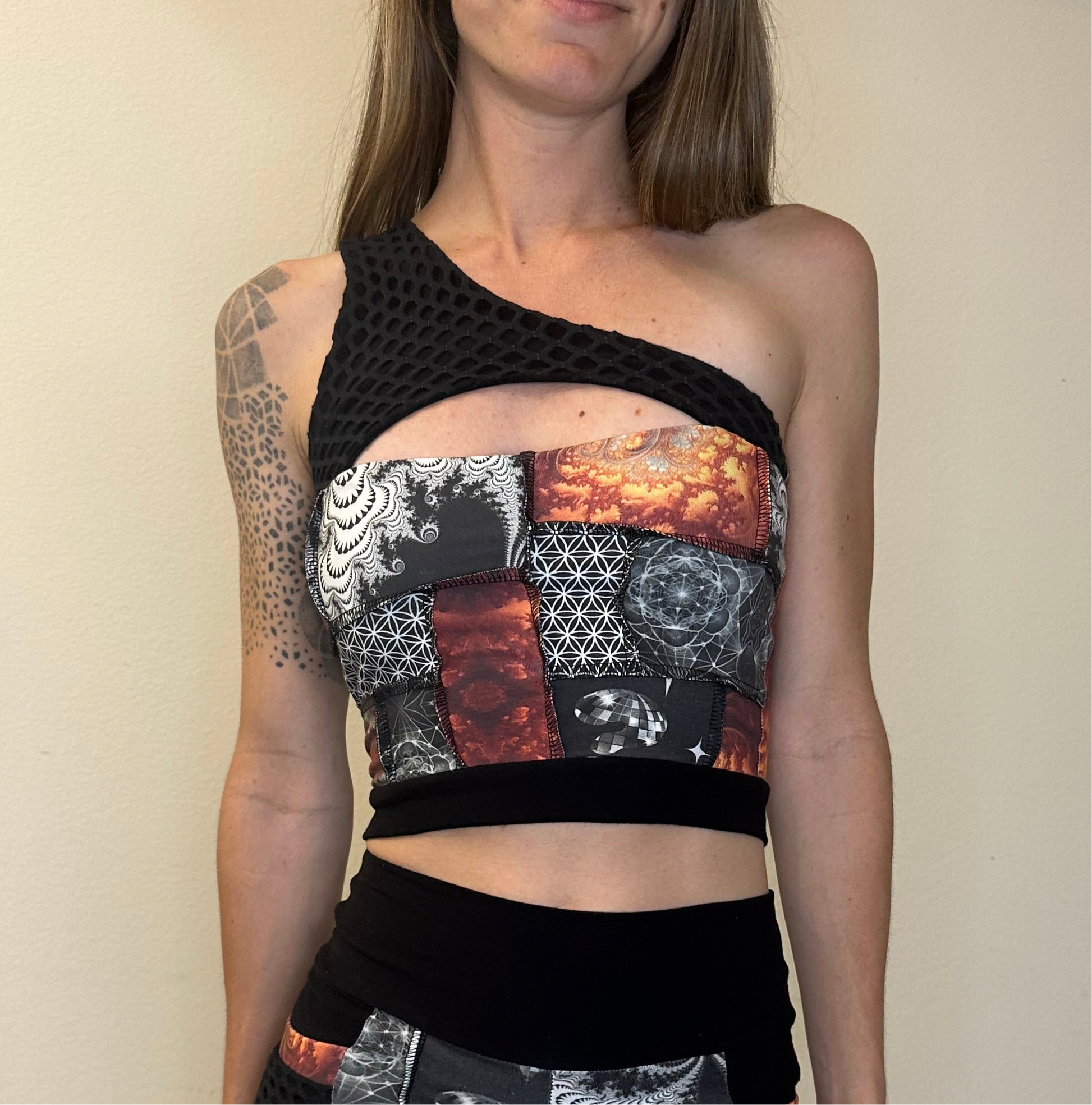 Gilded Supernova (XS) Patchwork Tank Top - TeraFractal