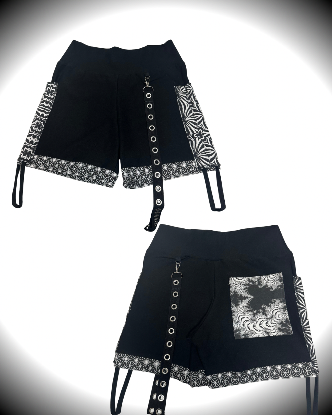 B&W (LG) Cinch Shorts - TeraFractal