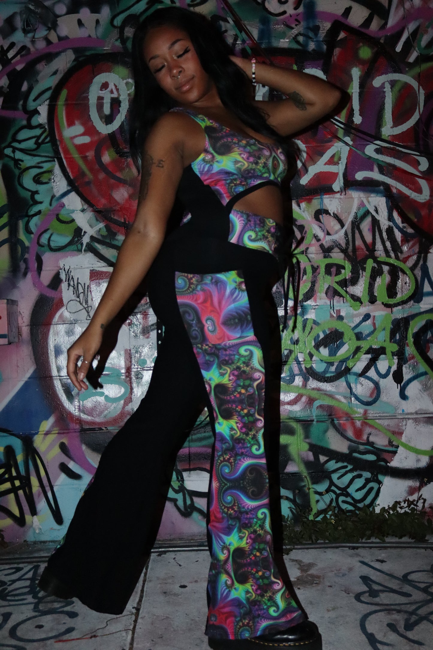 Quantum Rainbow (L) Jumpsuit - TeraFractal