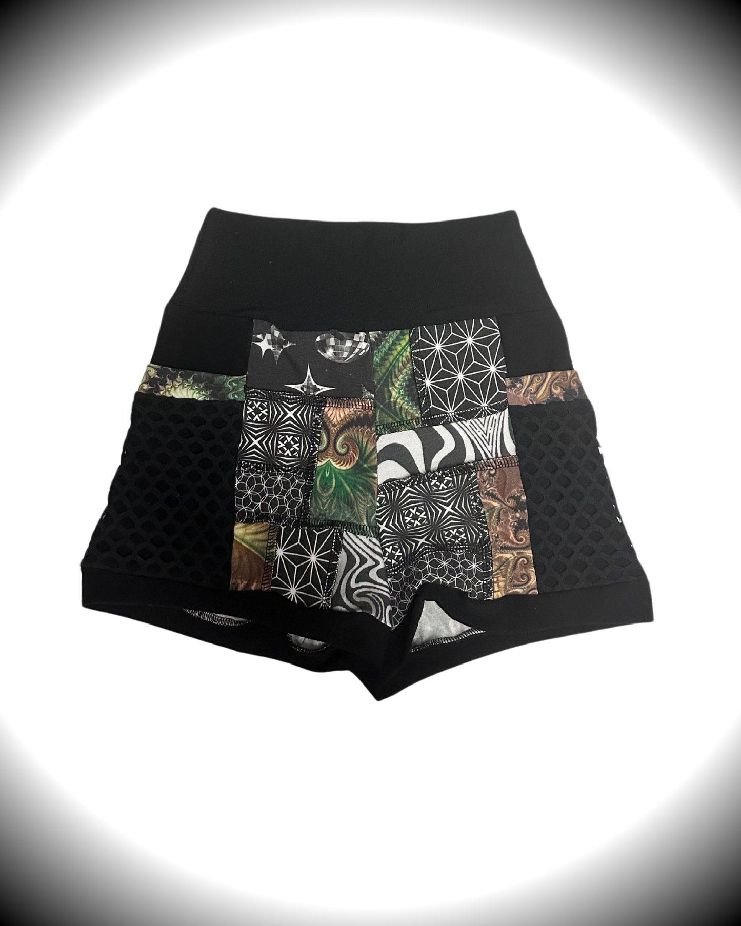 Earthweaver (S) Patchwork Shorts - TeraFractal