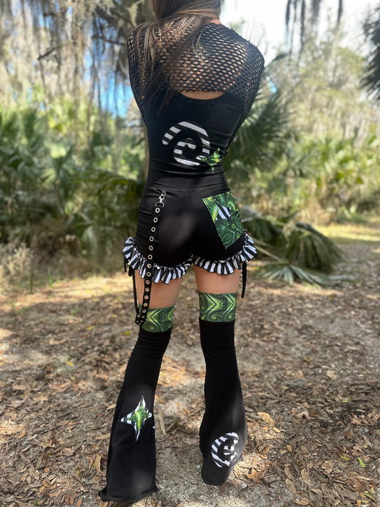 MTO Patchwork Ruffle Romper - TeraFractal