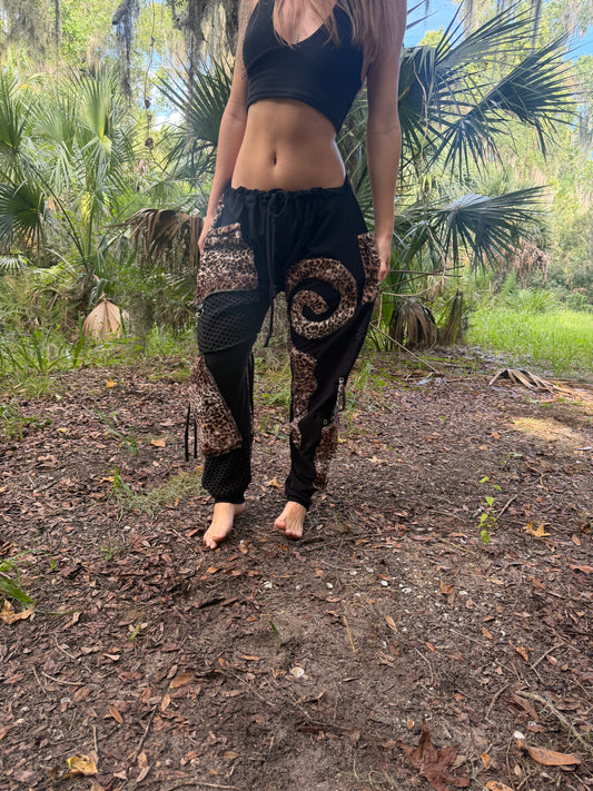 Minky Leopard Harem Pants (fits up to a 42” waist)