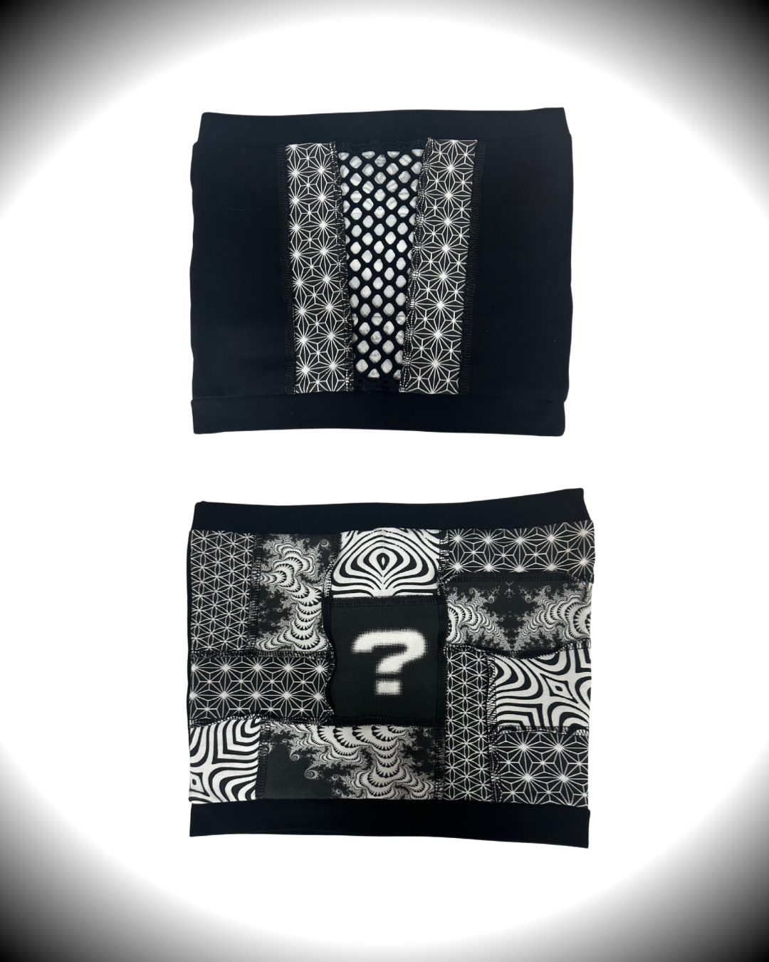 B&W (S) Patchwork Tube Top - TeraFractal