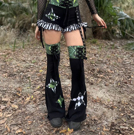 MTO Lace up Flare Leg Warmers - TeraFractal
