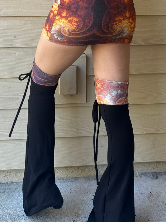 MTO Lace up Flare Leg Warmers - TeraFractal