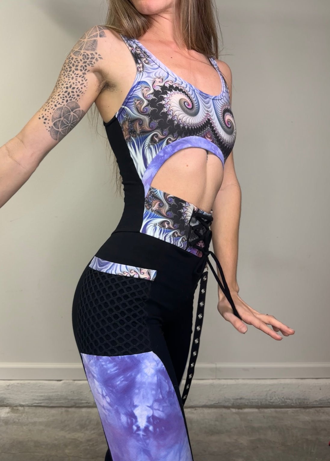 Orchid Swirl (S) Jumpsuit - TeraFractal