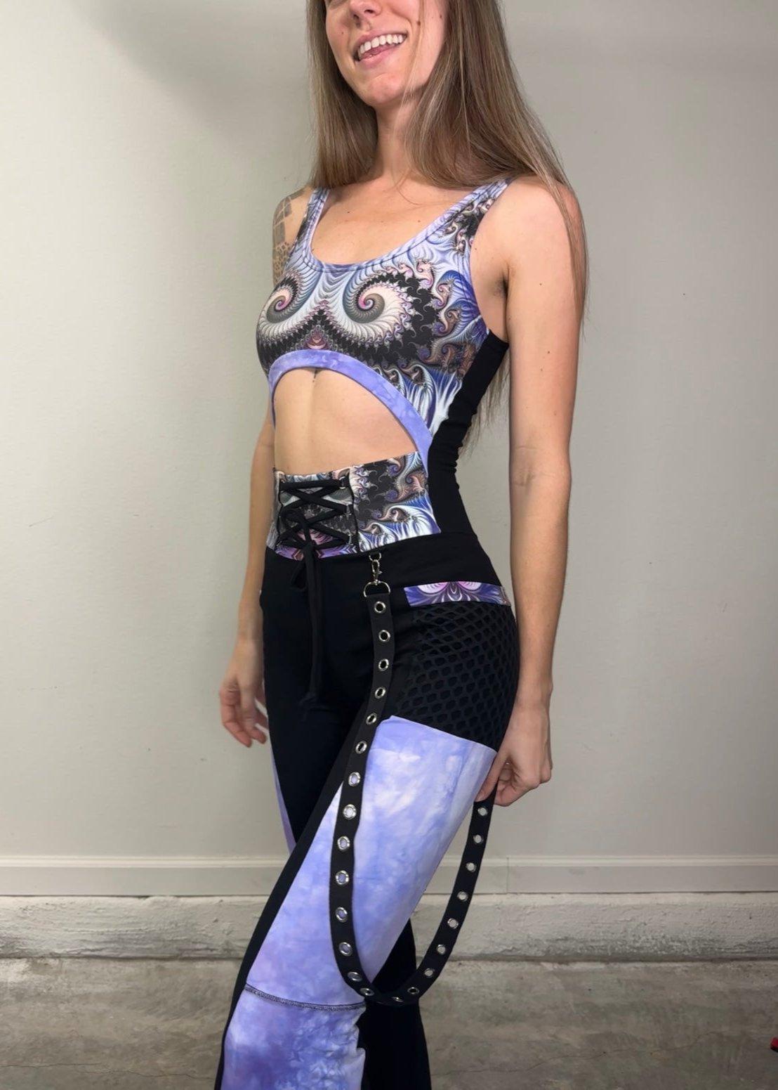 Orchid Swirl (S) Jumpsuit - TeraFractal