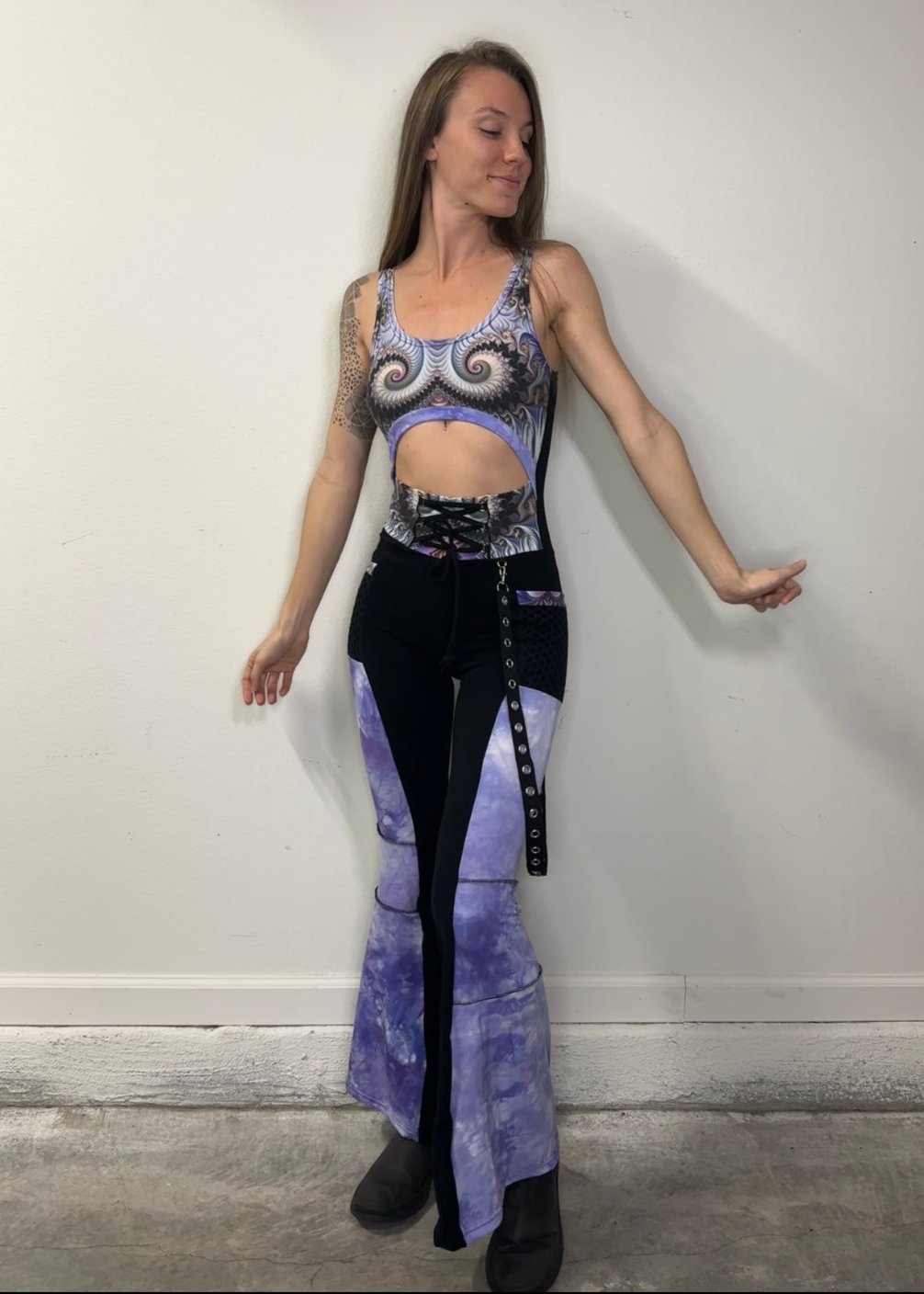 Orchid Swirl (S) Jumpsuit - TeraFractal