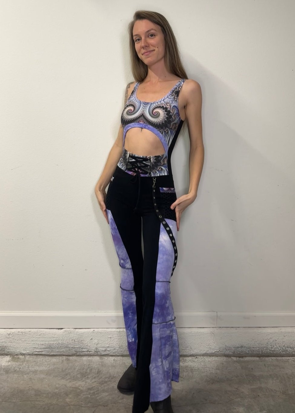 Orchid Swirl (S) Jumpsuit - TeraFractal