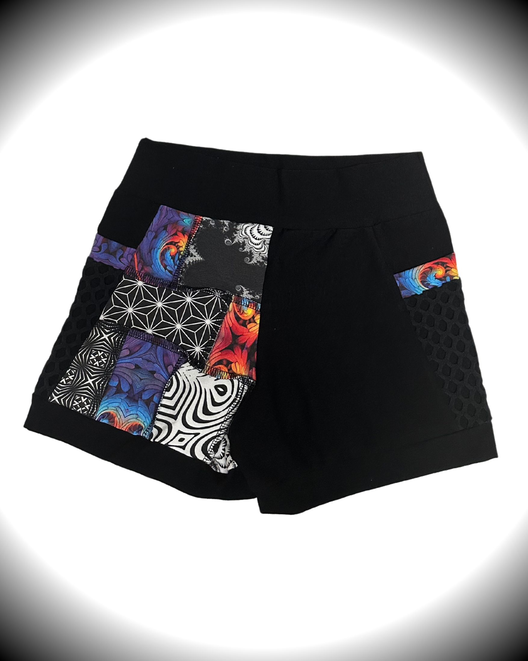 MTO Patchwork Shorts Half and Half - TeraFractal