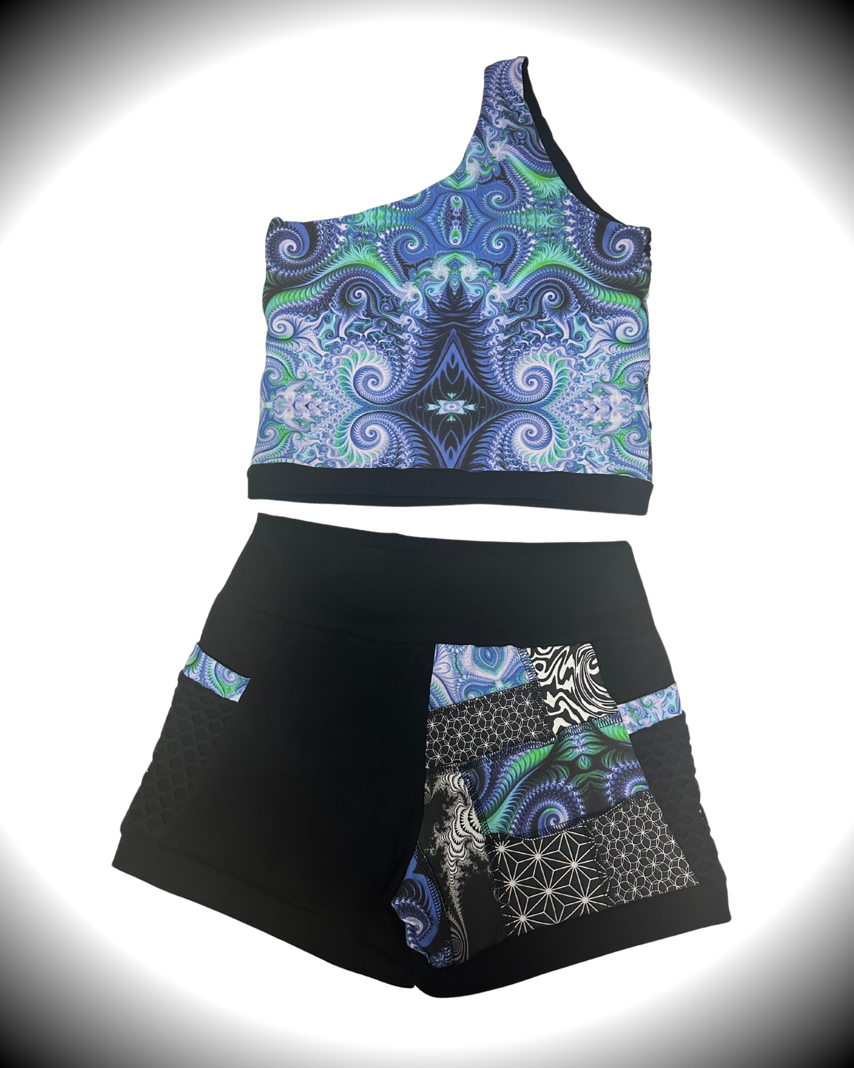 Mire (LG) Patchwork Shorts - TeraFractal