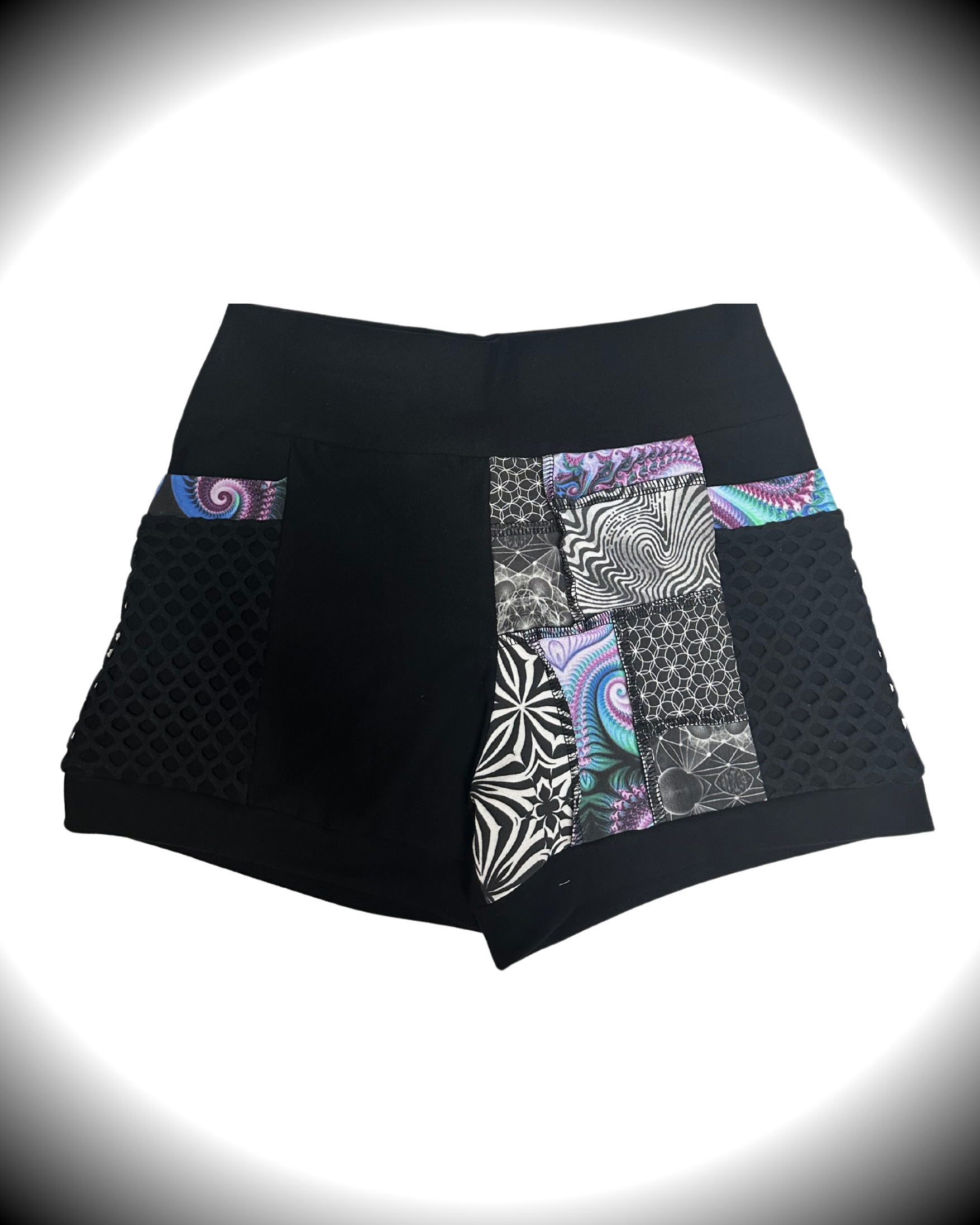 Dreamsicle (XL) Patchwork Shorts - TeraFractal