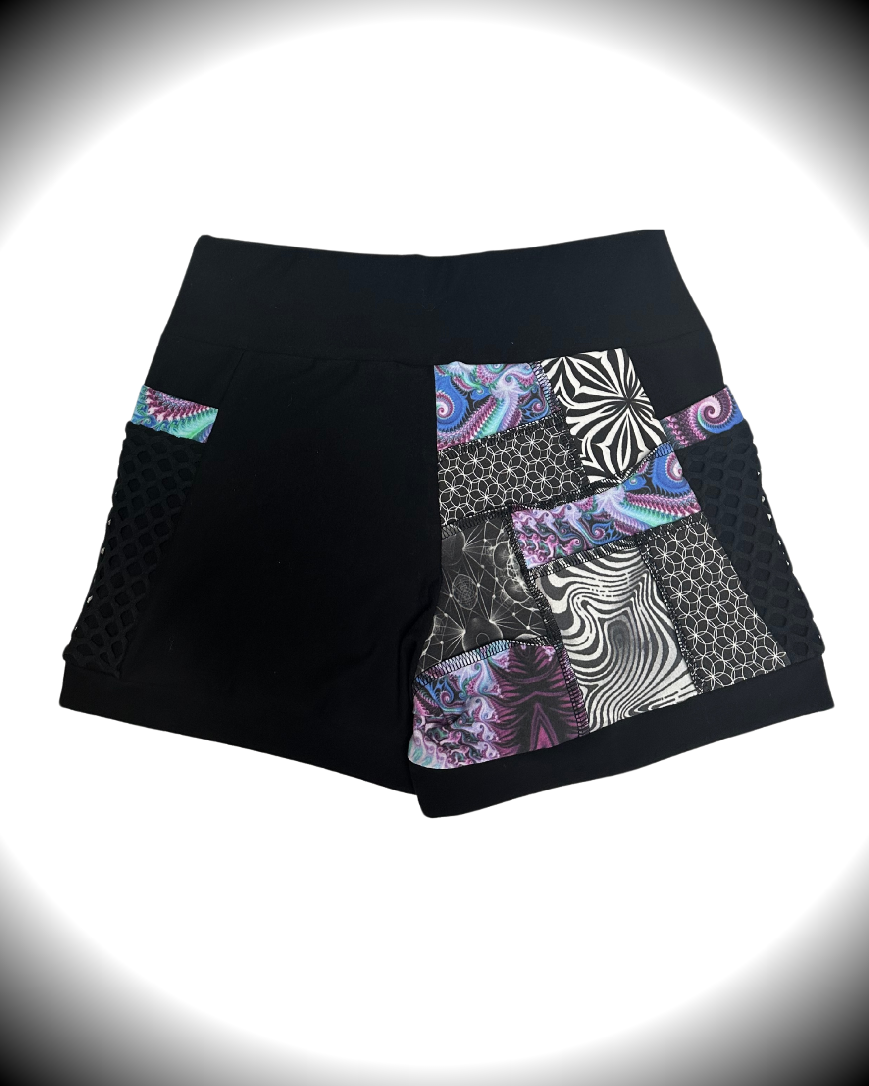 Dreamsicle (XL) Patchwork Shorts - TeraFractal