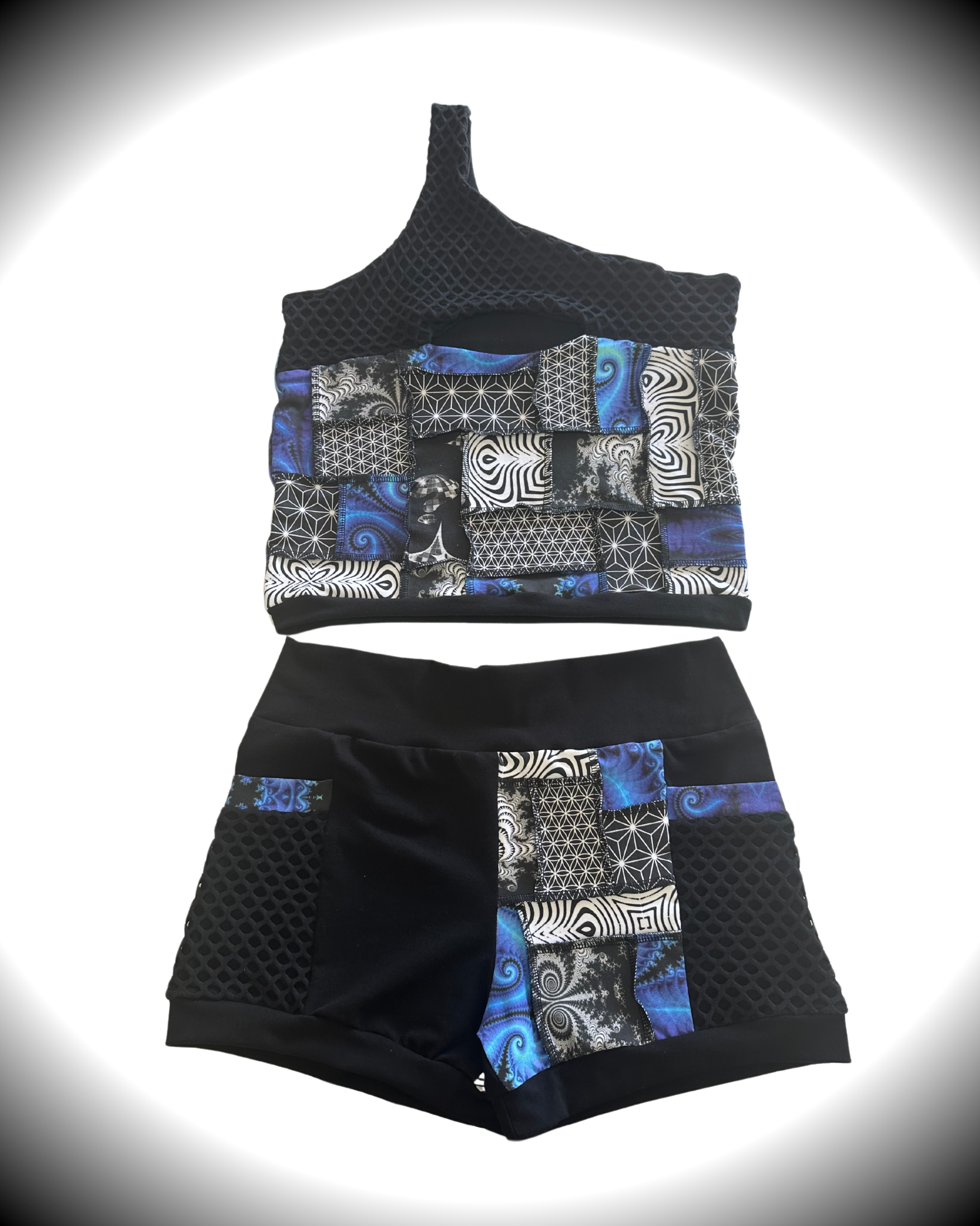 Blue Dream (2XL) Patchwork Tank Top - TeraFractal