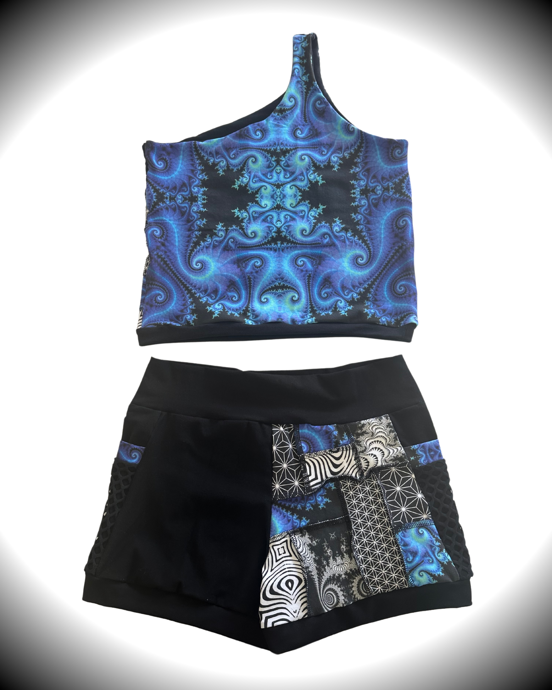 Blue Dream (2XL) Patchwork Tank Top - TeraFractal