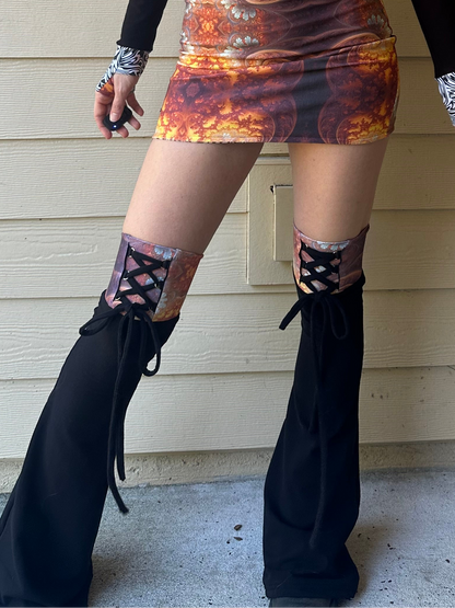 MTO Lace up Flare Leg Warmers - TeraFractal
