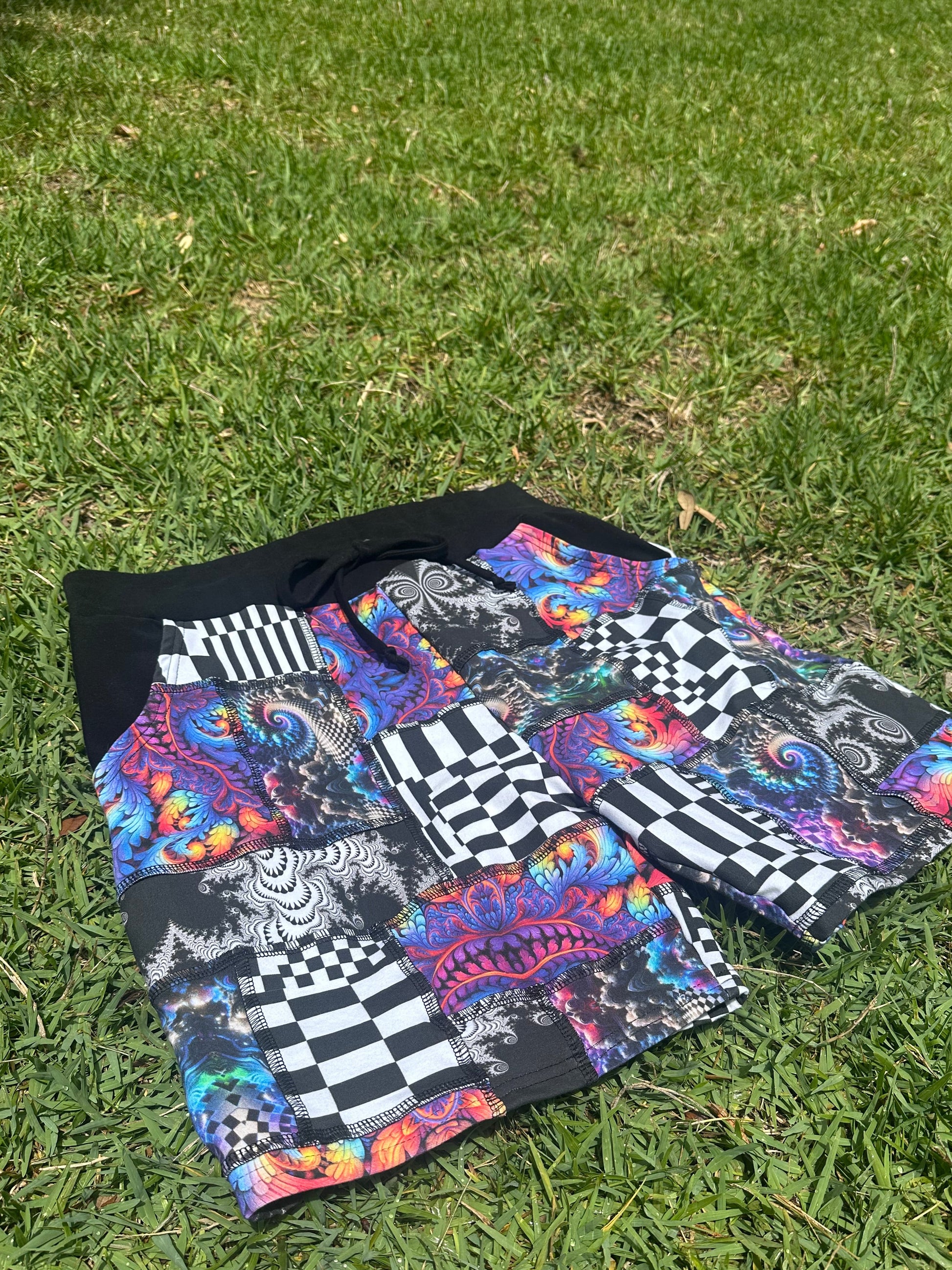 MTO Men’s Patchwork Shorts - TeraFractal