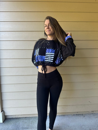 Bamboo (M) Cropped Purple Daze Clown Crew-Neck