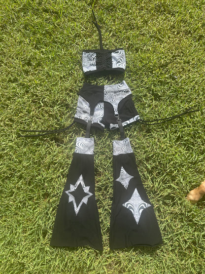 Enter the Void (S) 3 Piece Garter Set - TeraFractal