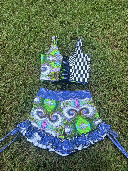 Neon Bloom (LG) Ruffle Set - TeraFractal