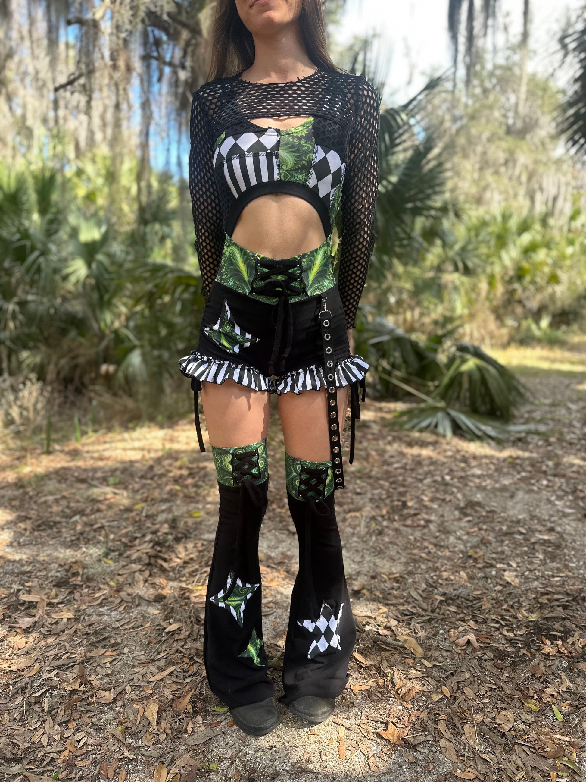 MTO Patchwork Ruffle Romper - TeraFractal