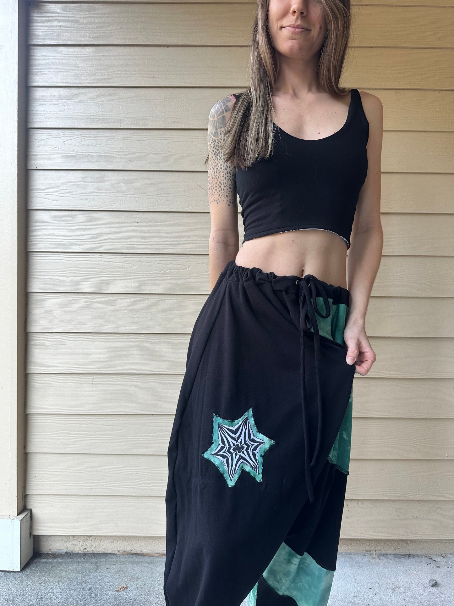 Tie Dye Teal Harems (XS-3X) - TeraFractal