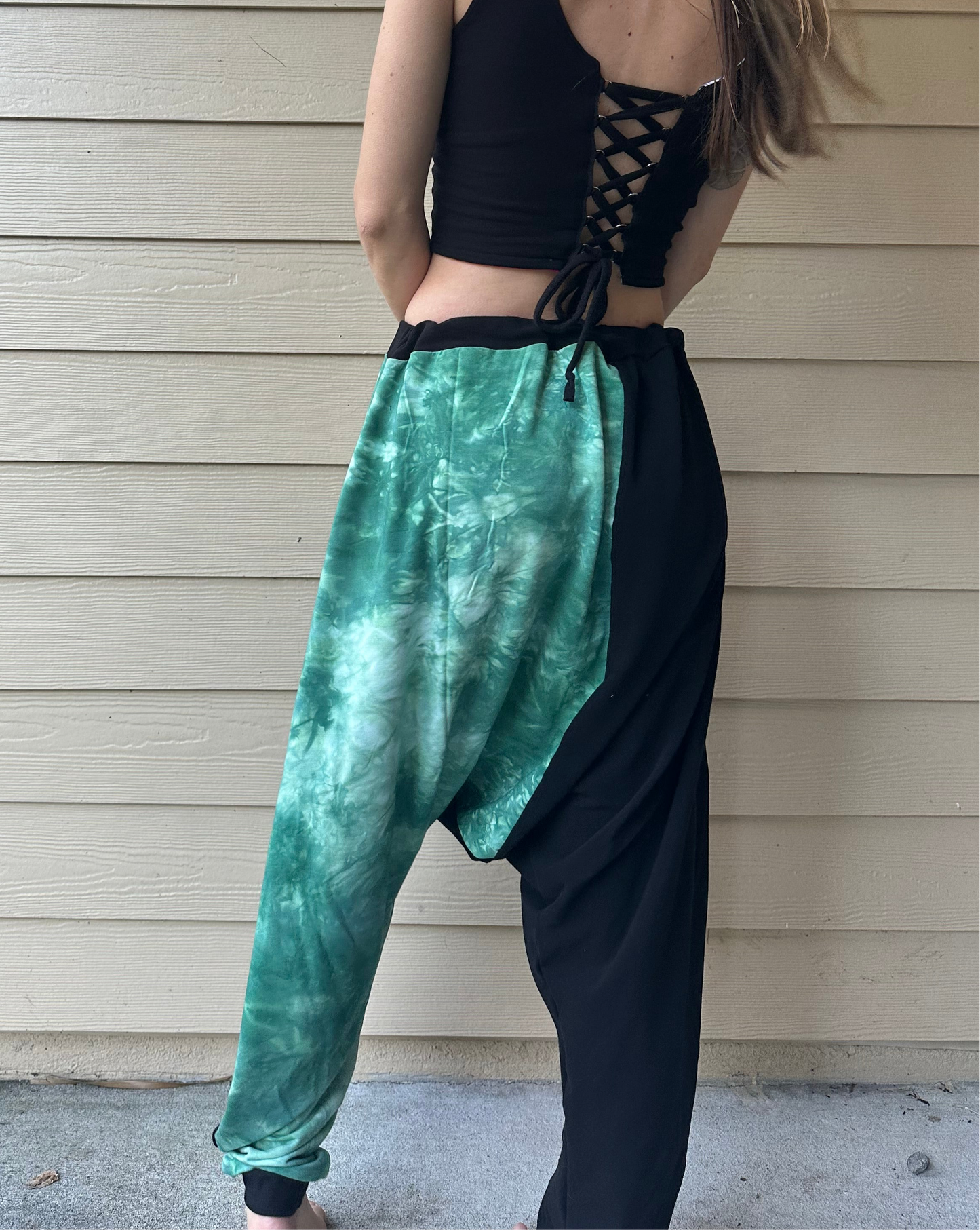 Tie Dye Teal Harems (XS-3X) - TeraFractal