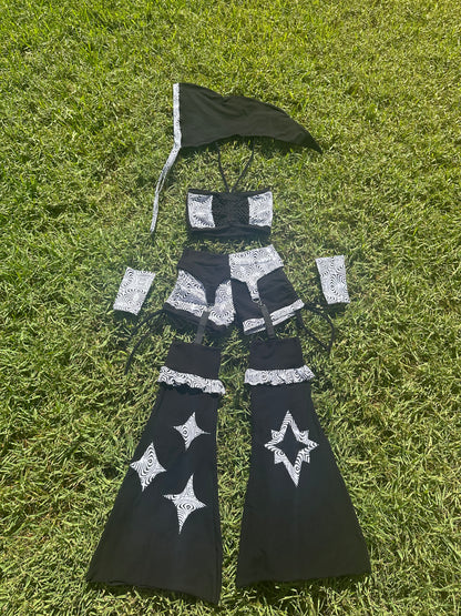 Ruffled Wizard (L) 5 Piece Garter Set - TeraFractal