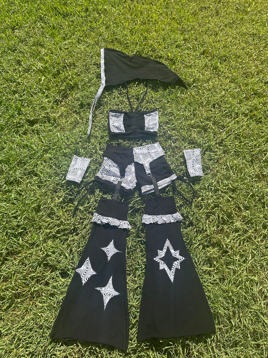 Ruffled Wizard (L) 5 Piece Garter Set - TeraFractal