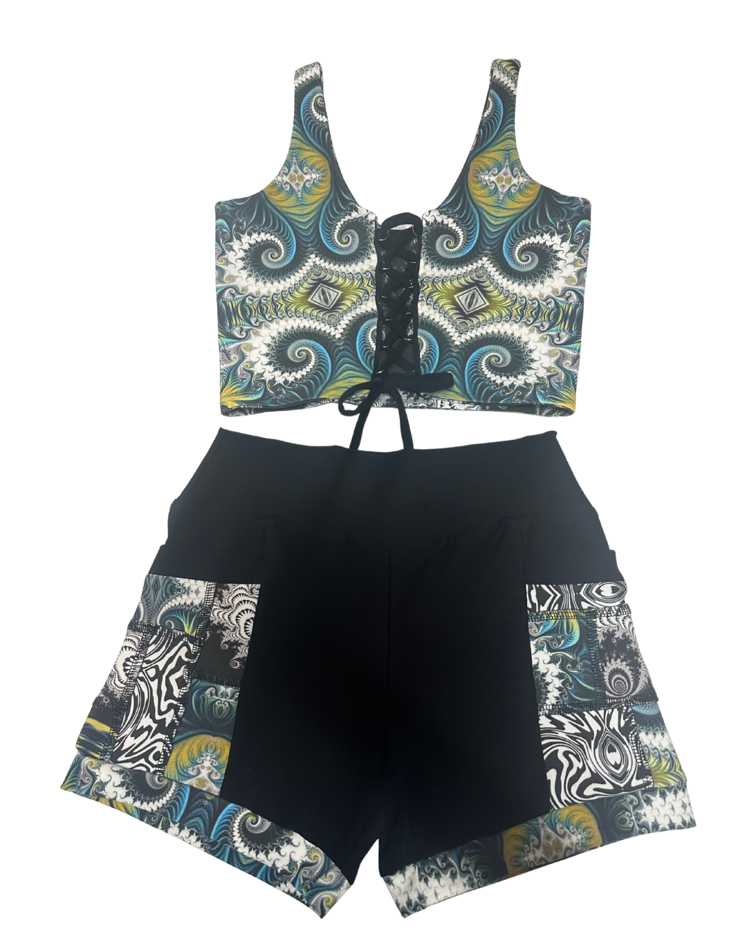 MTO Patchwork Pocket Shorts - TeraFractal