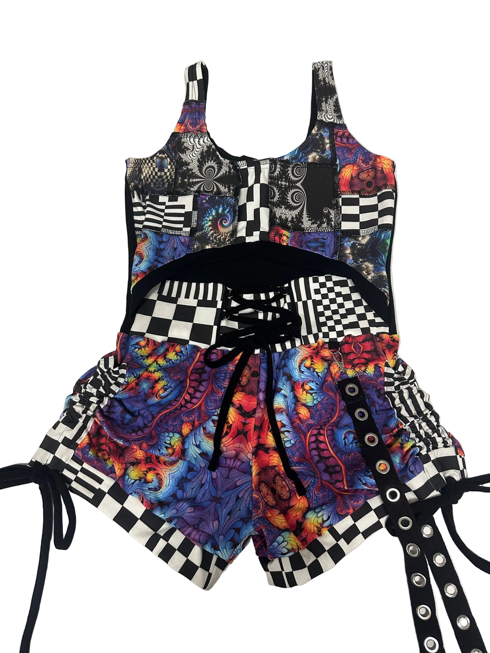 (XL) Patchwork Romper - TeraFractal