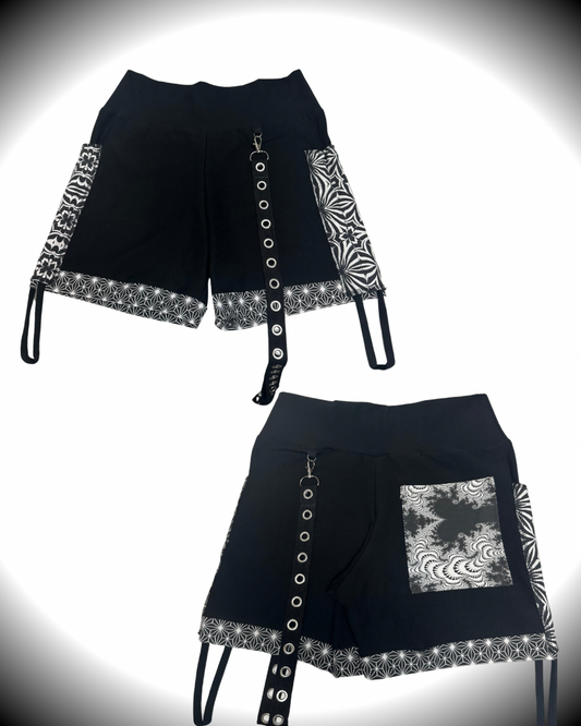 B&W (LG) Cinch Shorts - TeraFractal