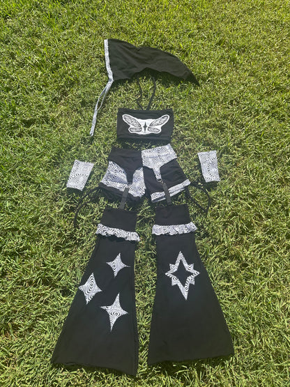 Ruffled Wizard (L) 5 Piece Garter Set - TeraFractal
