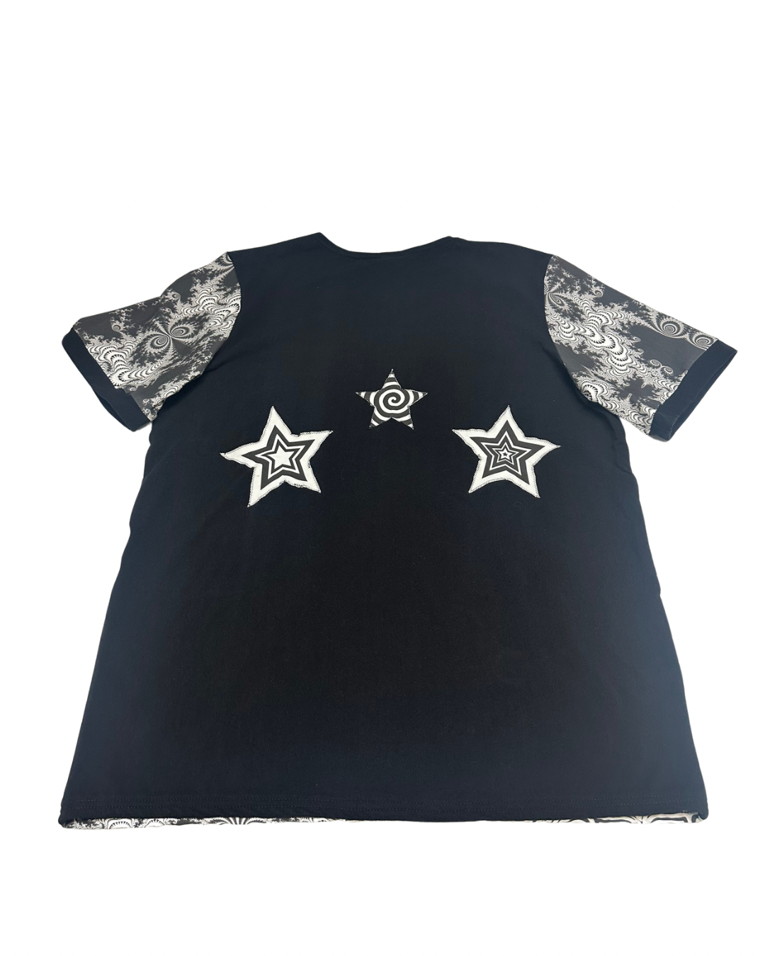 B&W (XL) Patchwork Tee - TeraFractal