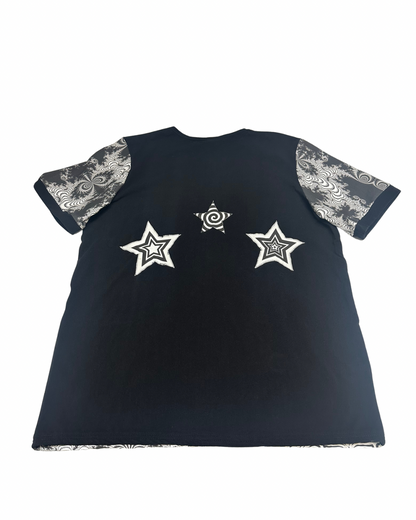 B&W (XL) Patchwork Tee - TeraFractal