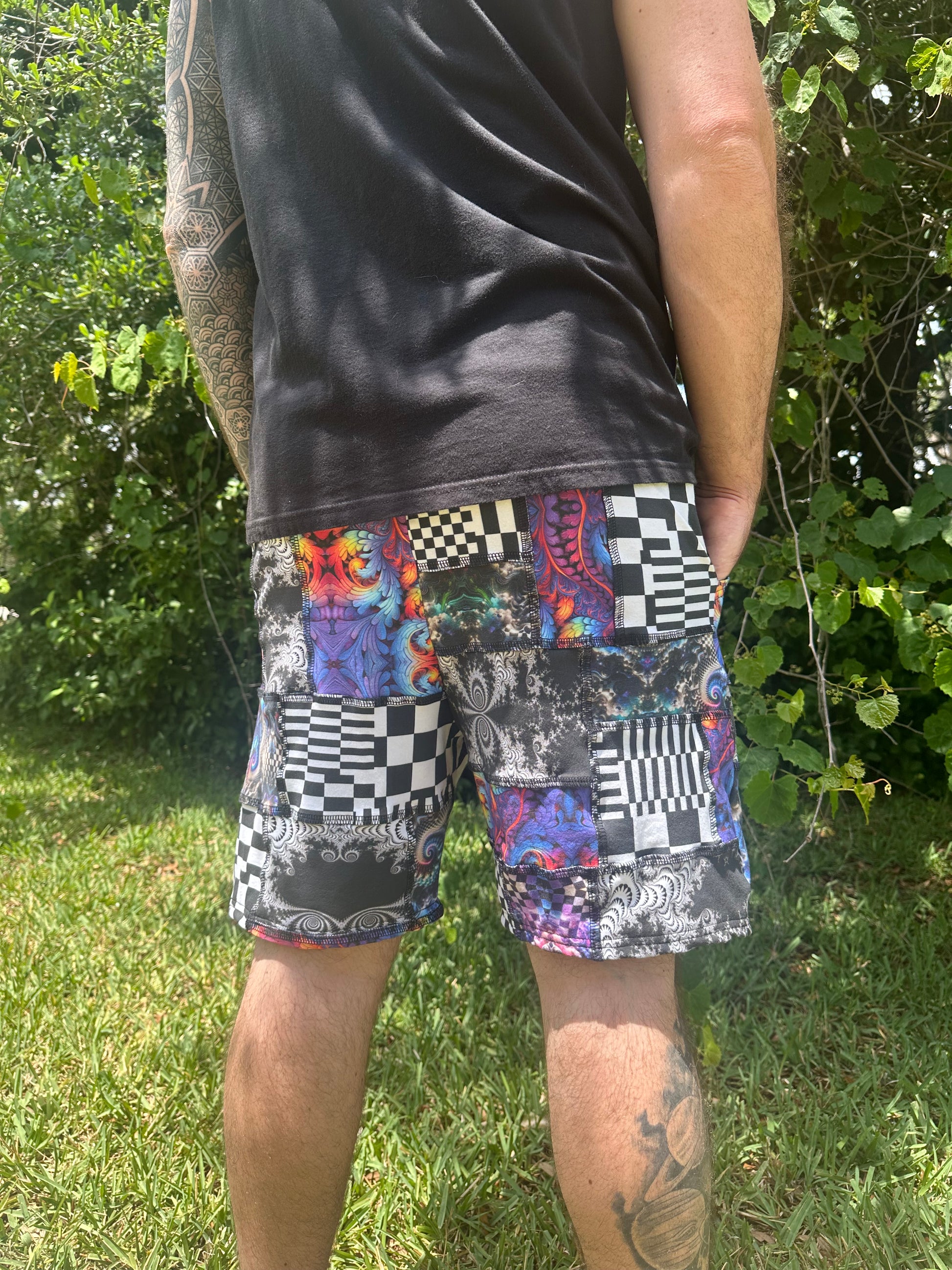 MTO Men’s Patchwork Shorts - TeraFractal