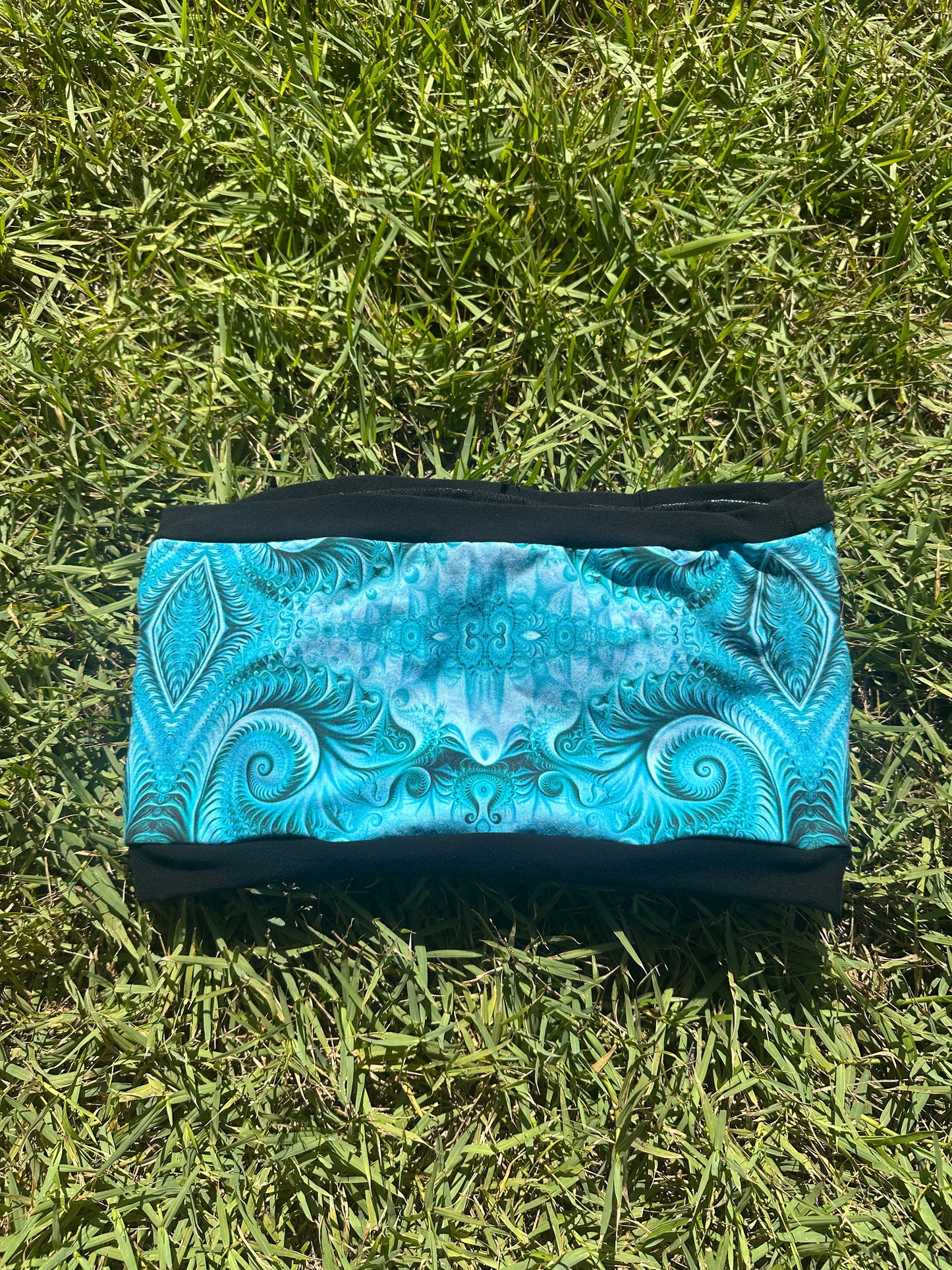 Blue Ice (XL) Patchwork Tube Top - TeraFractal