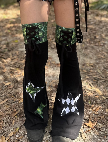 MTO Lace up Flare Leg Warmers - TeraFractal