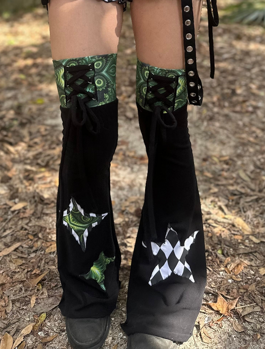 MTO Lace up Flare Leg Warmers - TeraFractal