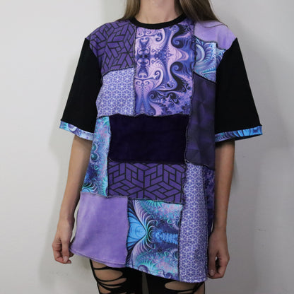 Lavender Lucidity LG Patchwork Tee - Unisex Tipper Edition - TeraFractal