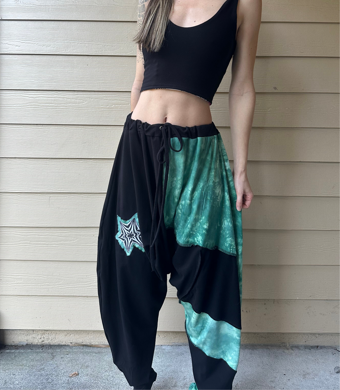 Tie Dye Teal Harems (XS-3X) - TeraFractal