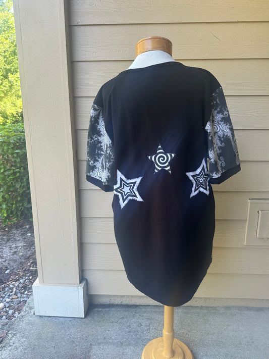 B&W (XL) Patchwork Tee - TeraFractal