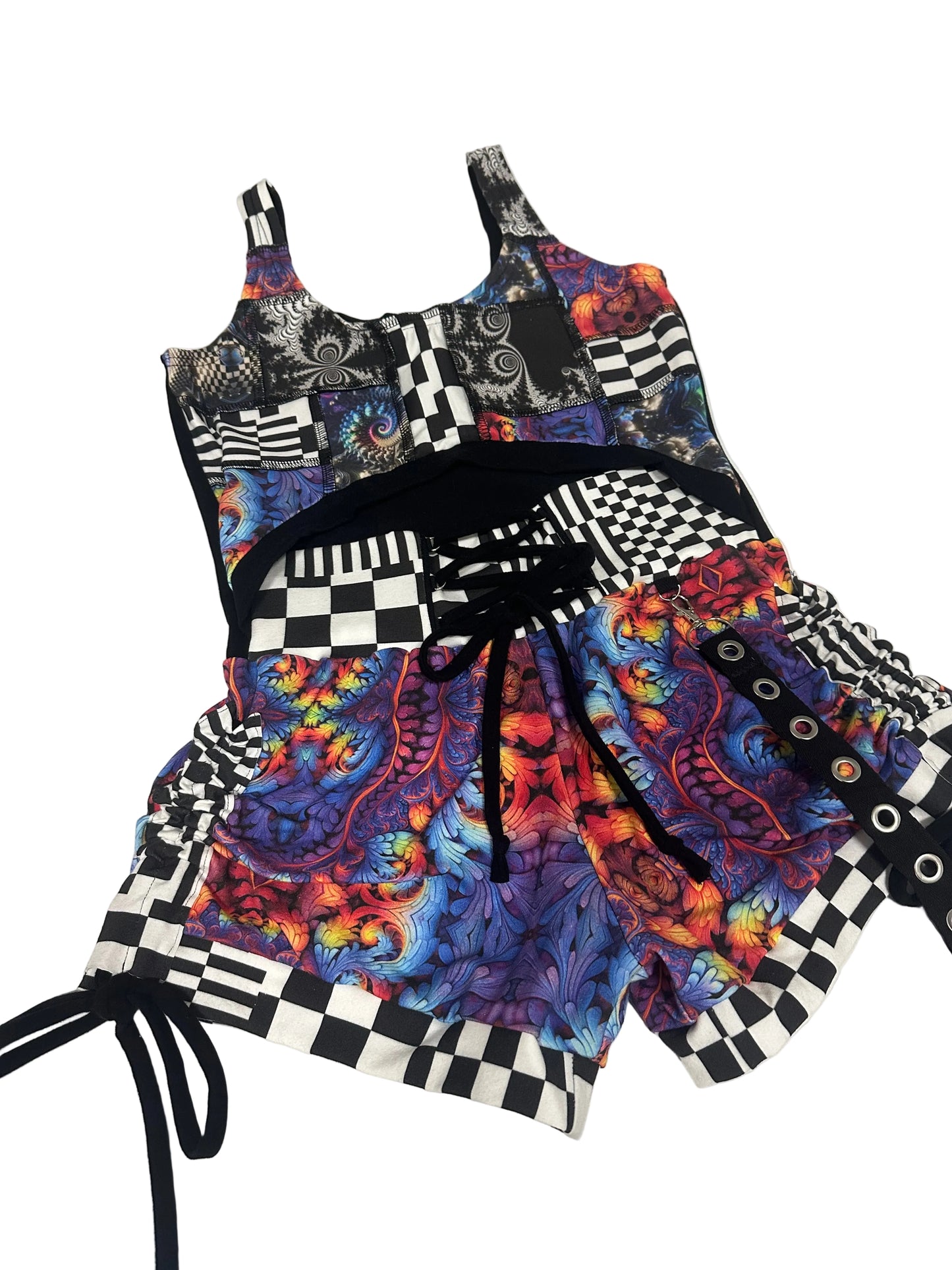 (XL) Patchwork Romper - TeraFractal