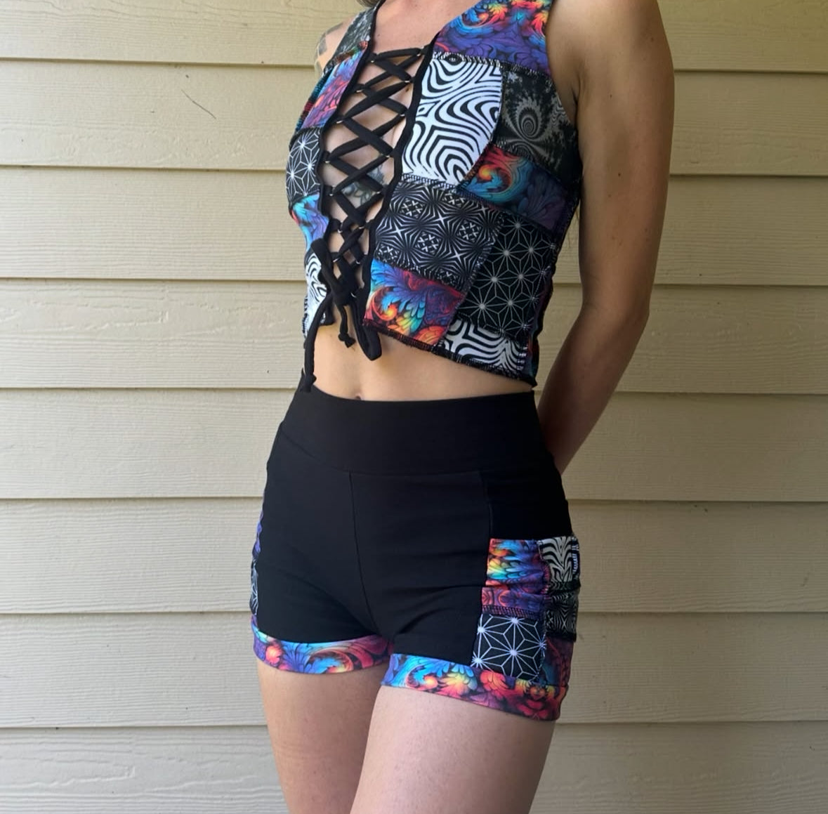 MTO Patchwork Pocket Shorts - TeraFractal