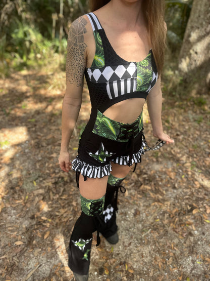 MTO Patchwork Ruffle Romper - TeraFractal