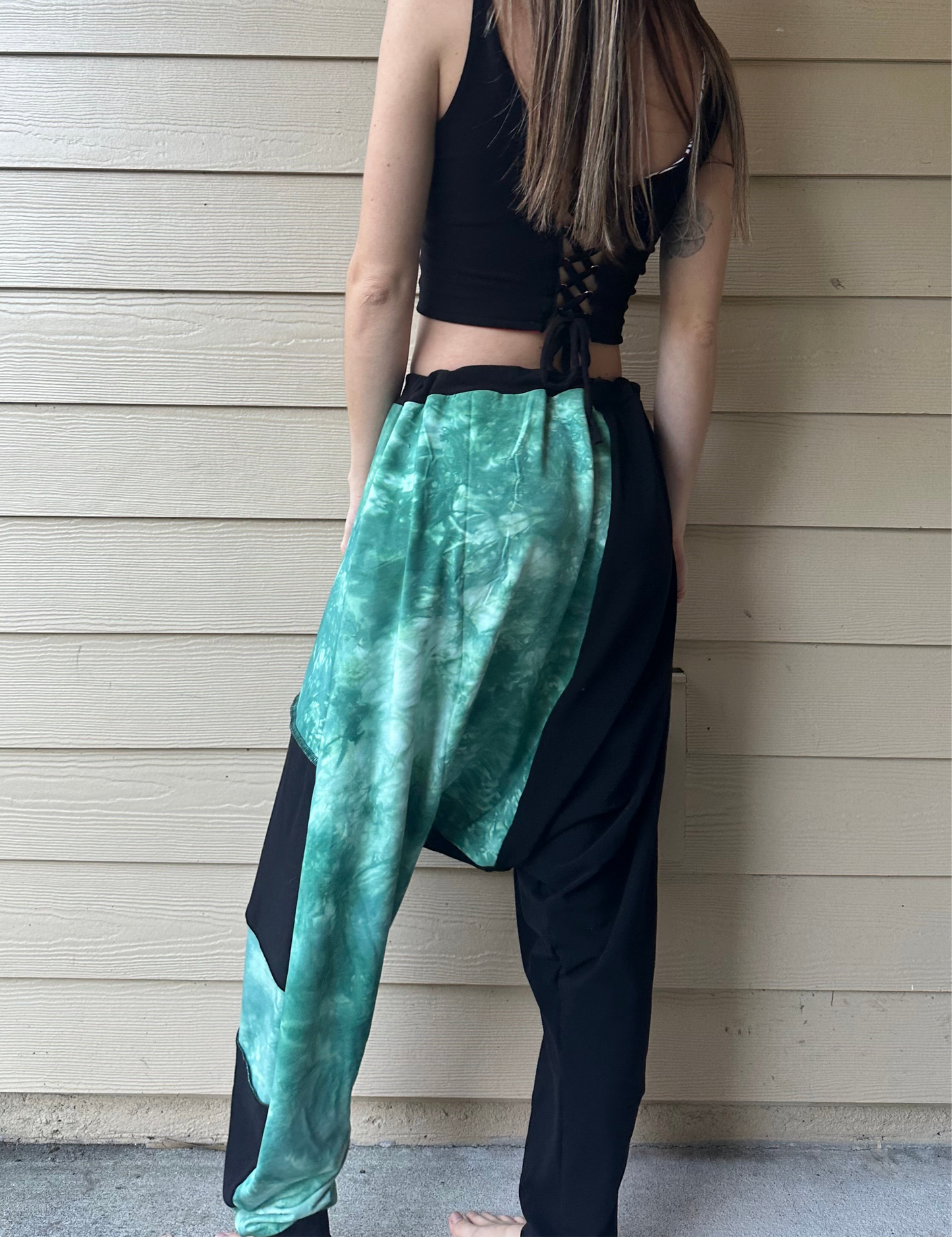 Tie Dye Teal Harems (XS-3X) - TeraFractal