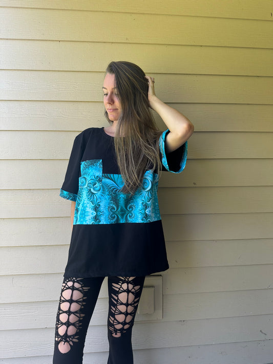 Blue Ice (XL) T-Shirt - TeraFractal