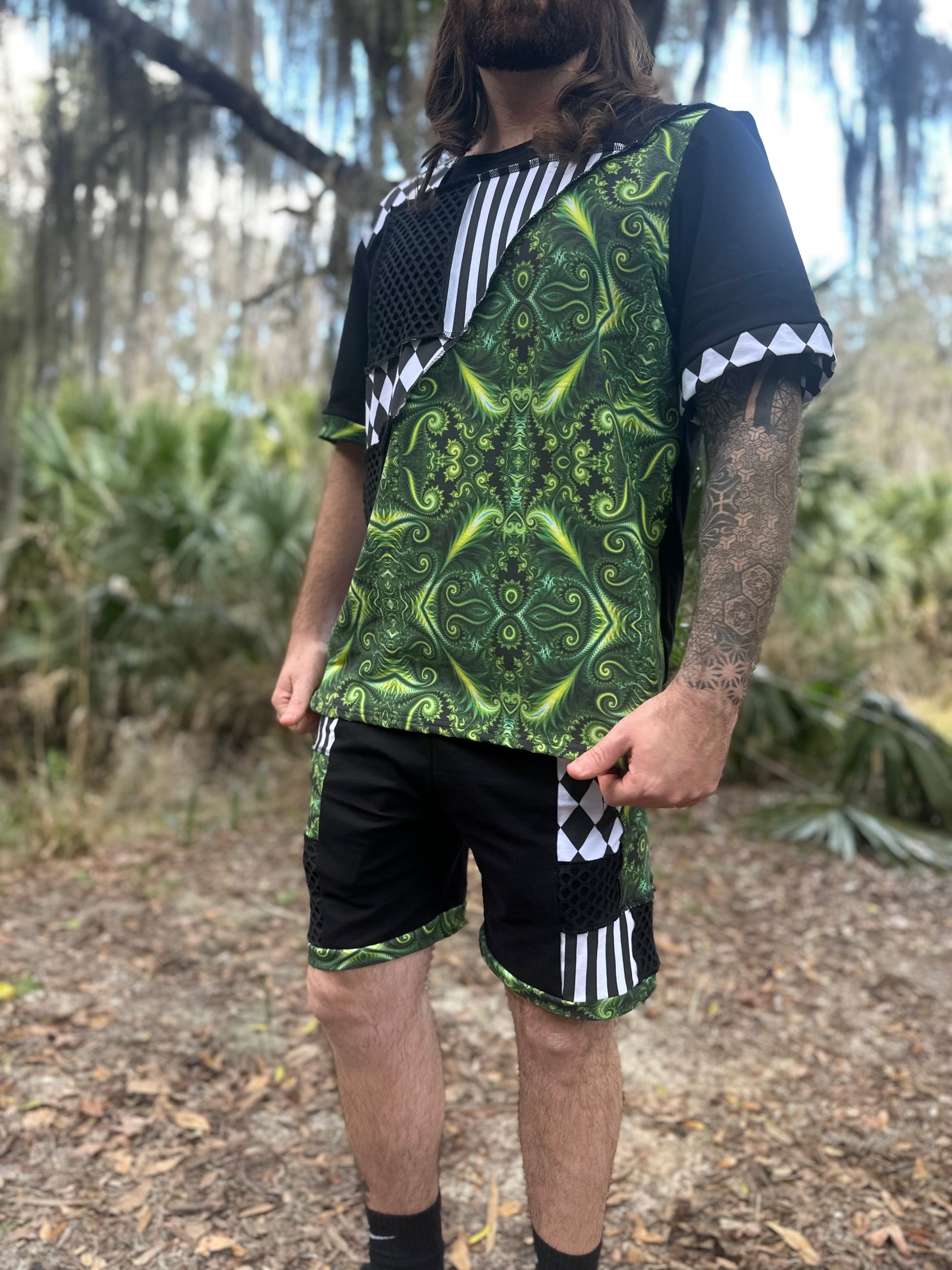 MTO Split Patchwork Tee - TeraFractal