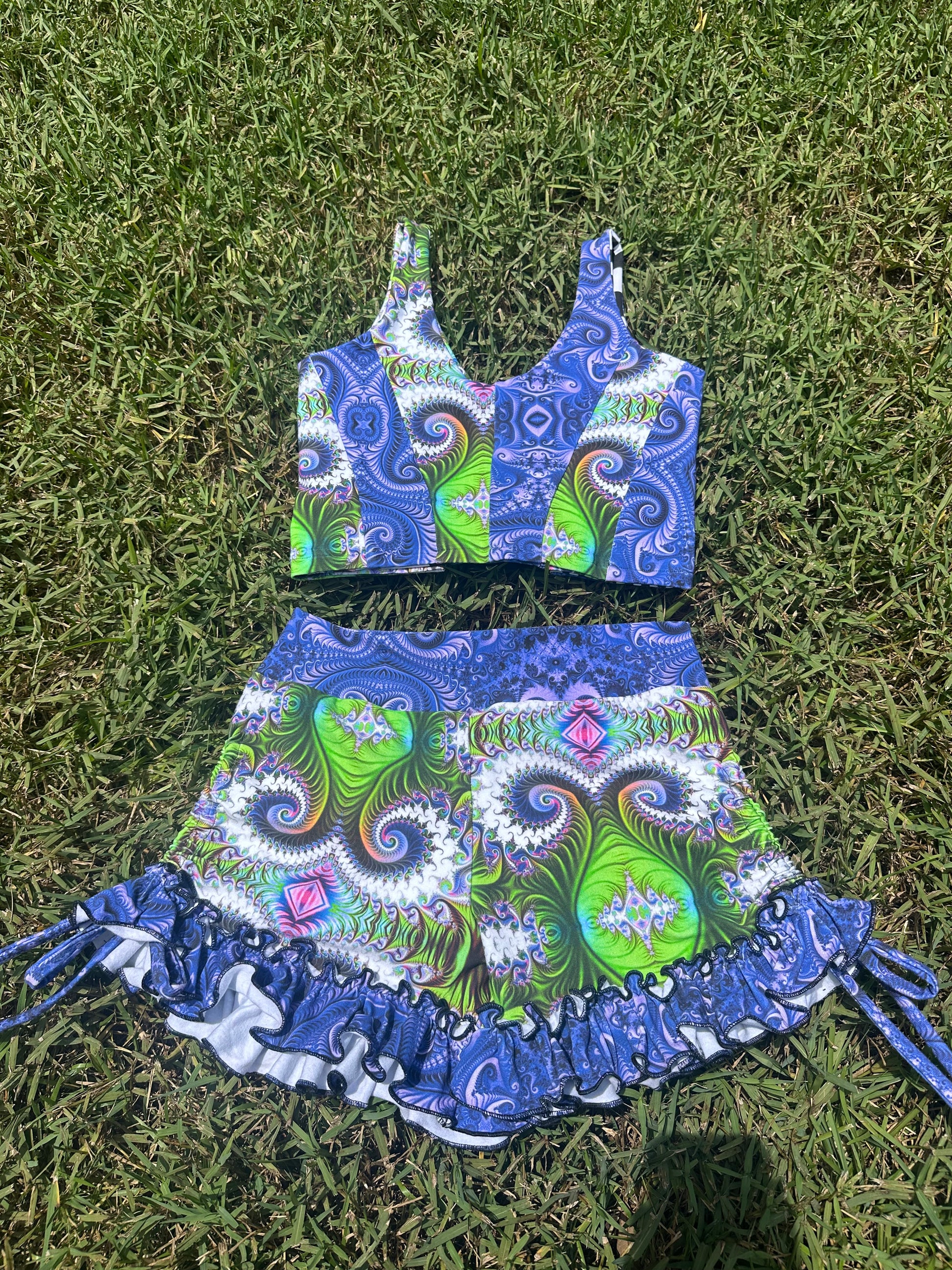 Neon Bloom (LG) Ruffle Set - TeraFractal