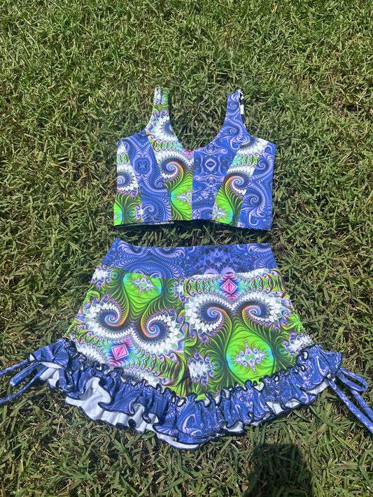Neon Bloom (LG) Ruffle Set - TeraFractal